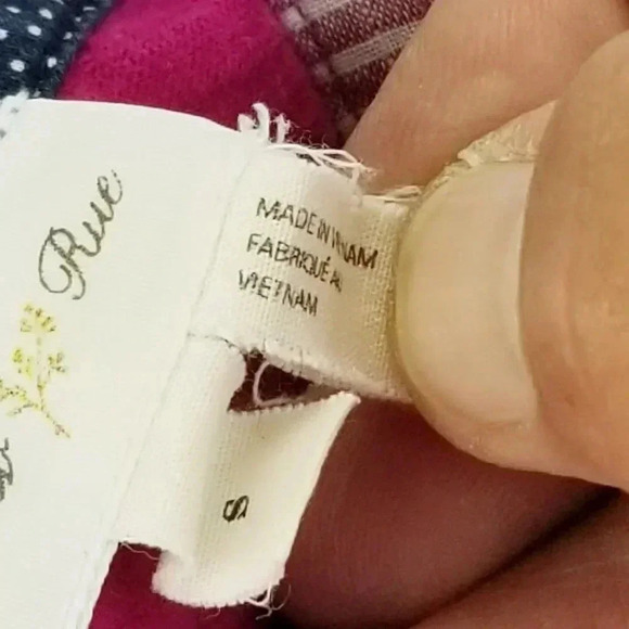 Meadow Rue Small Magenta Women's Long Sleeve 1/2 Button Stripe Cotton Henley Top - Picture 8 of 9